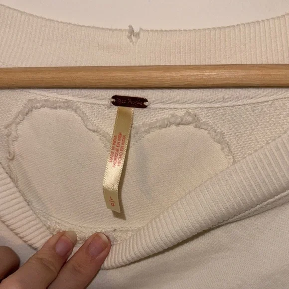 Free People Eleanor Sweatshirt Cream and White Layered Tunic Top Dress - Picture 4 of 6